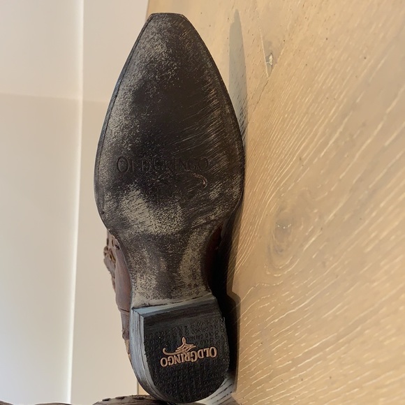 Distressed Antique Brown Leather Boots - Picture 6 of 8